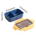 thumbnail image 3 of Fiambrera Bento aislante 1100ml – Compartimento hermético para alimentos con cubiertos, microondas y lavavajillas, plástico sin BPA, azul/rosa/verde, 3 of 7