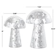thumbnail image 3 of 10", 8"H Silver Glass Handmade Mosaic Mirrored Mushroom Sculpture, by DecMode (2 Count), 3 of 10