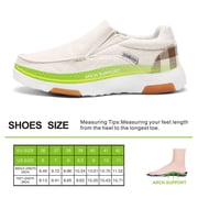 OrthoComfoot Women Slip On Shoes,Plantar Fasciitis Canvas Loafers with Arch Support,Orthopedic Casual Boat Shoes for Foot Pain Relief