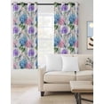 thumbnail image 2 of Botanical Flowers Blackout Curtains for Bedroom Living Room Darkening Curtains 84 Inch Length 2 Panels Set Spring Blue Pink Purple Floral Dragonfly Window Curtain Window Treatment Drapes 52"x84", 2 of 9