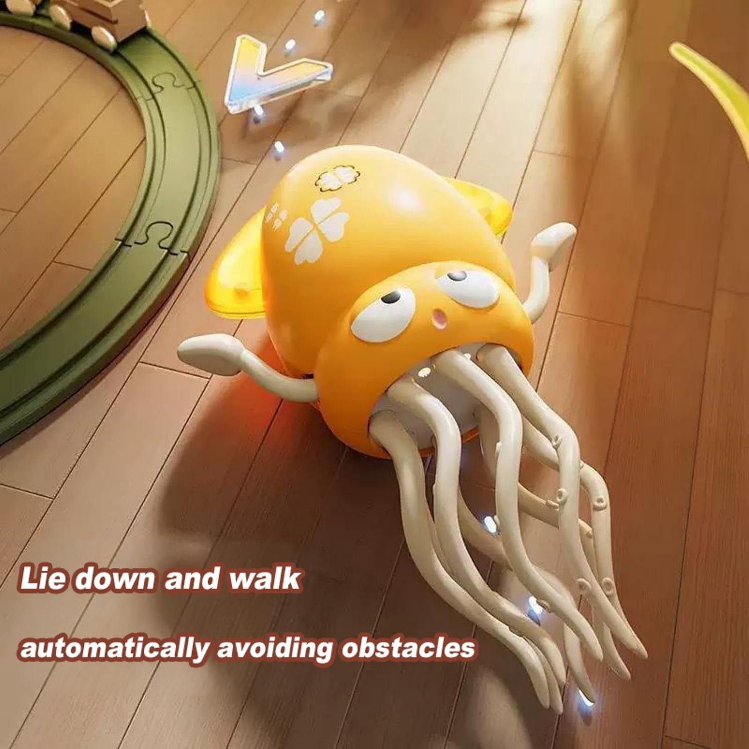 Baby Toys 6-12 Months, Magic Dancing Octopus Toddler Toys with Dynamic Music & Light Effects, Infant Toys for 1 2 3 Year Old Girl Boy Gifts, Orange