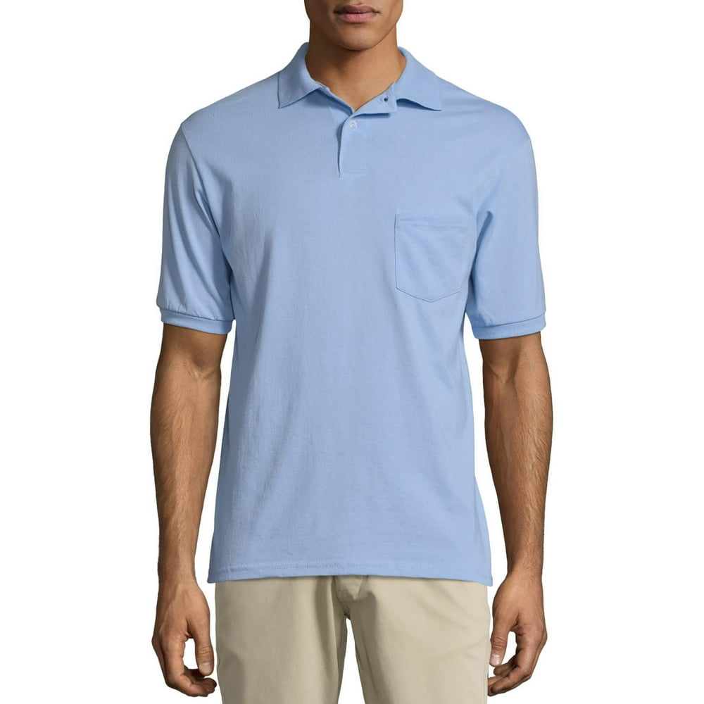 Hanes Hanes Men's Ecosmart Jersey Polo Shirt with Pocket Walmart