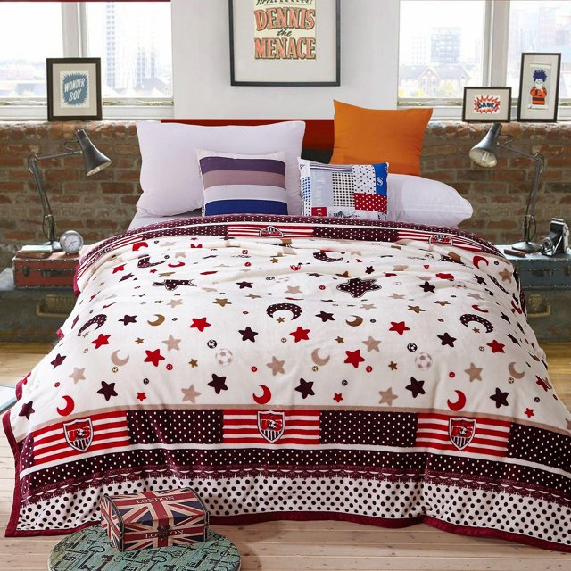 Couverture Double Face en Flanelle Couverture d'Automne et d'Hiver Couverture de Climatisation Couverture de Sieste Simple