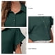 thumbnail image 5 of Camisas con botones para mujer, camisa básica informal con cuello en V y mangas de encaje, camisa básica de poliéster de Color puro para ir de compras, 5 of 6