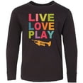 thumbnail image 3 of Inktastic Live Love Play the Trumpet Long Sleeve Youth T-Shirt, 3 of 5