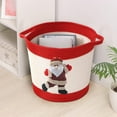 thumbnail image 5 of JoyMoreHome Christmas Basket with Santa Claus or Reindeer Doll, Woven Cotton Rope Christmas Storage Basket with Handles, for Christmas Decoration Storage, 5 of 6