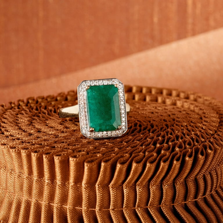 Ross Simons 5.50 Carat Emerald and .20 ct. t.w. Diamond Ring in