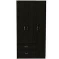 thumbnail image 6 of Boahaus Frankfurt Modern Armoire with 2 Cabinets and 2 Drawers, Black, for Bedroom, 6 of 6