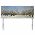thumbnail image 3 of Country Headboard, Winter Scene of Historical Eiffel Tower in Paris Snowy City Europe Urban View, Upholstered Decorative Metal Bed Headboard with Memory Foam, Full Size, White Blue Grey, by Ambesonne, 3 of 4