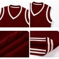 thumbnail image 3 of jinghuiyue Women’s Sweater Vest V Neck Sleeveless Knit School Uniform Basic Casual Preppy Style Ribbed Pullover Tops XL, 3 of 5
