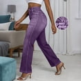 thumbnail image 5 of GUACER Womens Wide Leg Pants Trendy Jean Look High Waisted Stretchy Casual Work Trousers With Pockets, 5 of 9