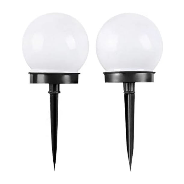 Luces solares para exteriores con forma de bola de burbuja redonda, 2 piezas de lámpara de césped inalámbrica sin batería para luces decorativas de camino, luz de bola de jardín para exteriores