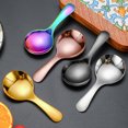 thumbnail image 3 of YAOMOBB Baby Spoon Fork Set Stainless Steel Baby Spoon Fork Set Short Handle Mirror Polished Mini Ice Cream Dessert Tea Soup Spoon Fork Set Kitchen 2Pcs Set, 3 of 7
