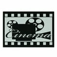 thumbnail image 1 of Movie Theater Cutting Board, Monochrome Cinema Projector Inside a Strip Frame Abstract Geometric Pattern, Decorative Tempered Glass Cutting and Serving Board, Small Size, Black White, by Ambesonne, 1 of 1