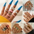 thumbnail image 6 of GKNET 2024 Fashion Women Boho Retro Color Silver Finger Knuckle Rings Set Delicate Jewelry Gift-6pcs Korean, 6 of 8