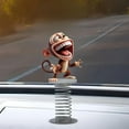 thumbnail image 3 of Big Mouth Monkey Car Dashboard Decorations, Stress Relief 2D Acrylic Monkey Car Decor, Funny Cute Monkey Car Dashboard Decor Accessories with Metal Spring for Desk Gifts, 3 of 8