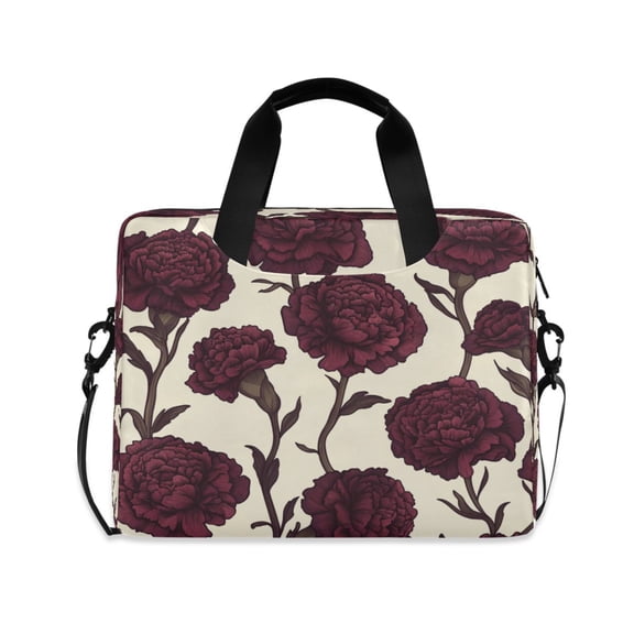 16" Laptop Tote Bag Laptop Sleeve Case Computer Briefcase for Work & Travel Red Carnations Pattern
