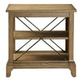 thumbnail image 3 of ACME Hiroko Rectangular Wooden 2-Shelf End Table with Metal "X" Design in Oak, 3 of 6