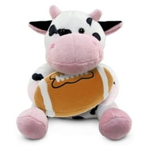 DolliBu Cow Stuffed Animal with Football Plush - Soft Huggable Cow, Adorable Playtime Plush Toy, Cute Wildlife Gift, Farm Plush Doll Farm Animal Toy for Kids and Adults - 6 Inches