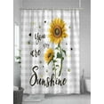 thumbnail image 5 of Fsddascl Sunflower Shower Curtain Set - Small 36" x 72" Washable Bathtub Curtain with 12 Hooks, Grey Plaid You Are My Sunshine Farmhouse Waterproof Fabric Stall Shower Curtains for Bathroom/Bathtub, 5 of 6