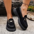 thumbnail image 6 of Miluxas Loafers for Women Classic Suede Loafers Casual Round Toe Shallow Mouth Slip on Shoes Comfort Walking Soft Sole Shoes Black 6.5(38), 6 of 9