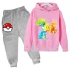 thumbnail image 3 of Conjunto de sudadera y pantalón con estampado de Pikachu para niños y niñas, conjunto informal con capucha y estampado de Pokémon, camisetas Kawaii para niños, jersey deportivo para niños, 3 of 5