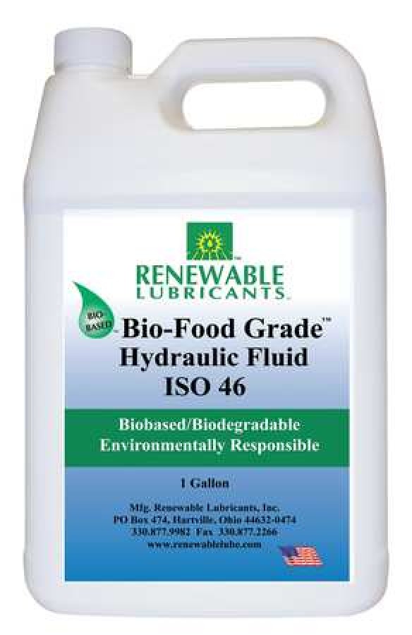 RENEWABLE LUBRICANTS 87133 BioFood Grade Hydraulic Fluid, 1 gal., ISO