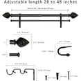 thumbnail image 3 of eTeckram 1" Double Curtain Rod with Valois Finials and holdbacks (28‘’-48‘’, Black gold), 3 of 5