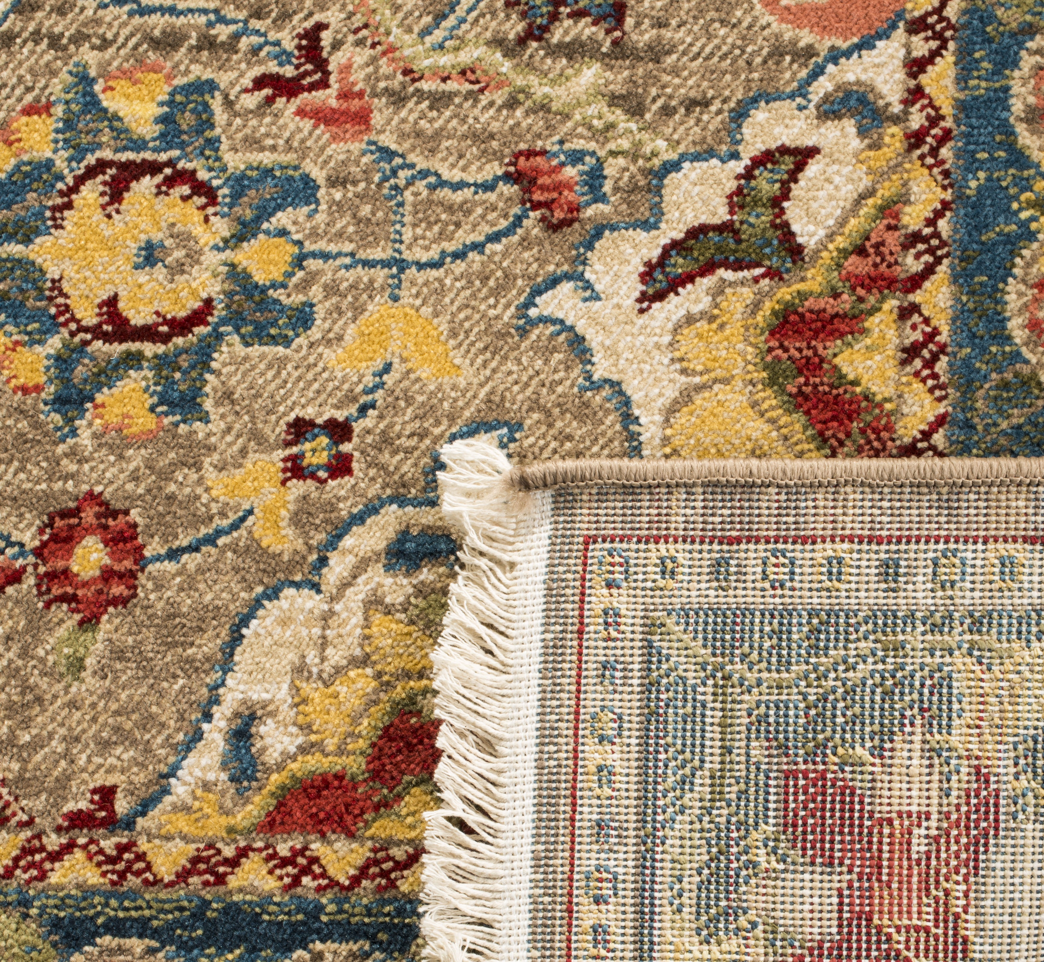 Safavieh Kashan Vincent Oriental Runner Rug, Taupe/Blue, 2'6" x 16'