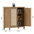thumbnail image 6 of SICOTAS 34.3"W Rattan Sideboard Buffet Cabinet, Kitchen Credenzas with 2 Doors & Adjustable Shelves, Console Table with Storage Cabinets for Living Dining Room, Oak, 6 of 11
