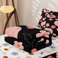 thumbnail image 5 of Manfei Cartoon Skull Zipper Twin Comforter Sets with Fitted Sheet and 2 Pillowcases,Pink Ghost Print Zipper Bedding Set,Halloween Reversible,4pcs, 5 of 7