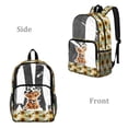 thumbnail image 2 of SEANATIVE Transparent Backpack for Boys Girls Kids Large Capacity Clear School Bookbag PVC See Through Backpacks for Stadium Sport Travel Security, Highland Cow Sunflower, 2 of 7