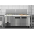 thumbnail image 2 of 71 in. Two Door Commercial Pizza Prep Refrigerator in Stainless-Steel (KM-RPPS-2DSS), 2 of 10