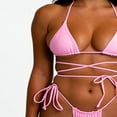 thumbnail image 4 of Femmes Bikini Licol Rembourré Chaîne Supérieure String Triangle Beachwear, 4 of 6