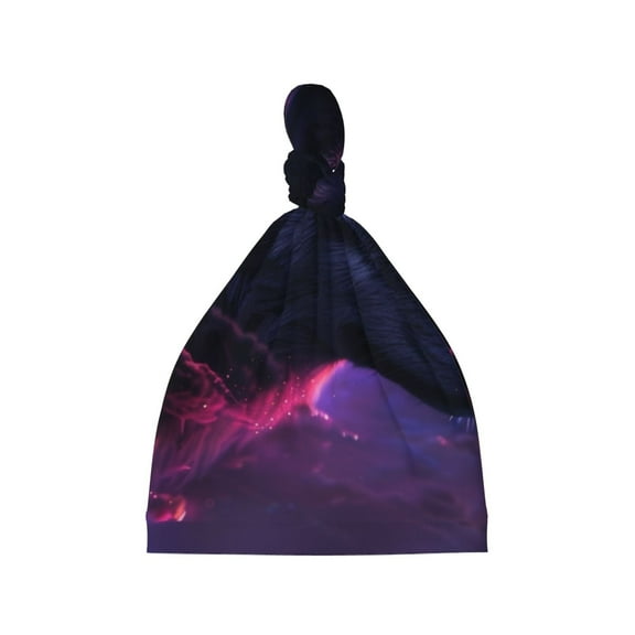 Xecao Galactic Wolf Stare Print Baby Beanie Hats - Super Soft Knotted Caps,Baby Newborn Hats Knot Beanie Hats for Infant