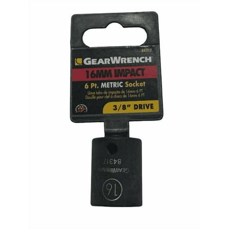 GearWrench 3/8" Drive 16mm Impact Socket 6 Point 84317