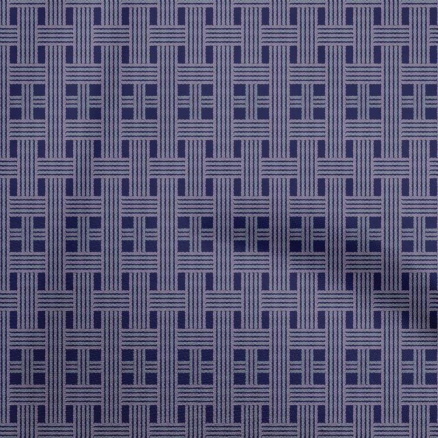 oneOone Polyester Lycra Blue Fabric Check Sewing Material Print Fabric By The Yard 56 Inch Wide