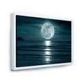thumbnail image 3 of Designart 'Super Full Moon Over The Sea I' Modern Framed Canvas Wall Art Print, 3 of 5