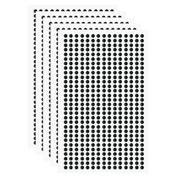 Uxcell 5 Sheet/2250pcs Rhinestone Adhesive Stickers Self Adhesive Acrylic Gem Sticker 3mm Plastic Face Bling Gem Stones Jewel for Nail Art Craft Clothes DIY Makeup Decoration, Black