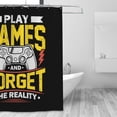 thumbnail image 3 of DouZhe Play Games Forget The Reality Pattern Shower Curtain, Waterproof Bath Curtains for Bathroom Decorations, 72 x 72 inches, 3 of 7