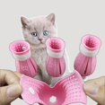 thumbnail image 1 of Dalazy 4 Pcs Protecteur de Griffe de Chat Anti-Peluches Anti-Rayures Ajustable Rose, 1 of 5