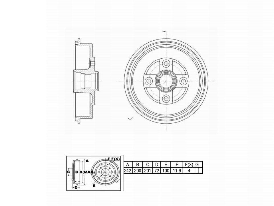 Winstop Brake Drum, Rear WS236061, Honda Accord 1985-1982