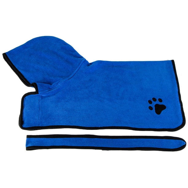Albornoz para perros Toalla de baño para perros con capucha Cinturón Soft Super