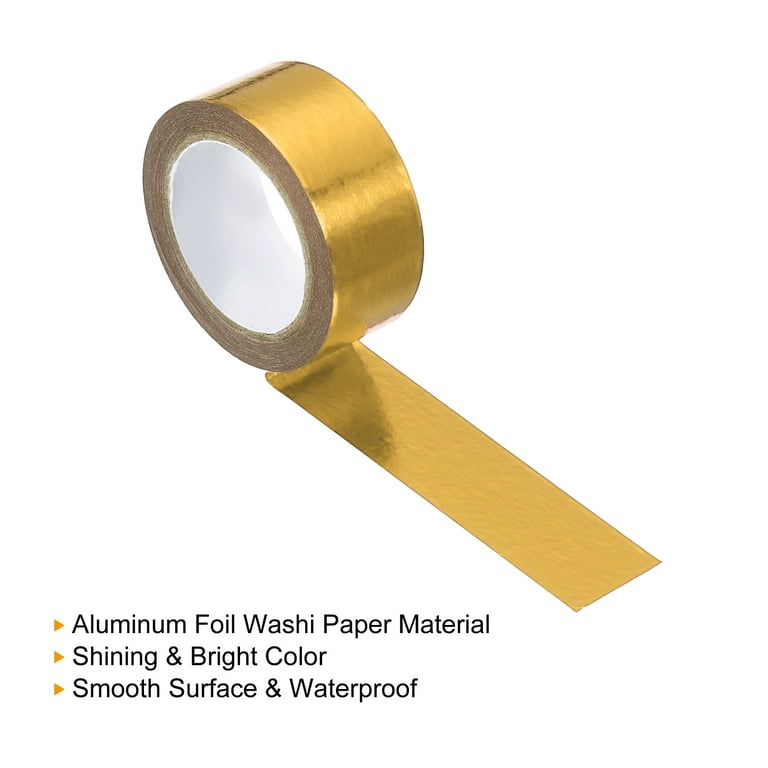 Uxcell 15mmx5m Metallic Foil Masking Washi Tape Art Craft Decoration, Gold  2 Roll