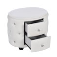thumbnail image 4 of Set of 3 Bedroom Furniture Set, Queen Size Upholstered Platform Bed with 2 Nightstands and Padded Headboard, Functional Storage Bed Set for Bedroom, Mattress not Included, White, 4 of 7