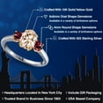 thumbnail image 2 of Gem Stone King 925 Silver and 10K Yellow Gold Peach Morganite and Red Rhodolite Garnet Engagement Ring for Women | 1.74 Cttw | Oval 8X6MM | Gemstone October Birthstone | Size 6, 2 of 6