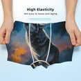 thumbnail image 3 of Yiaed Lonely Night Sky Wolf Print Boys' Boxer Briefs Cotton Casual Stretch Comfort Boys Boxers - Kids Boxer Briefs Underwear for Boys (6-18)-Medium, 3 of 5