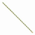 thumbnail image 2 of Real 14kt Yellow Gold Emerald Chain Bracelet; 7 inch; Lobster Clasp; for Adults and Teens; for Women and Men, 2 of 2