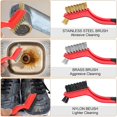 thumbnail image 4 of 6 Pieces Wire Brush Set Nylon Brass Stainless Steel Brushes for Cleaning with Curved Handle Grip, Small Wire Brushes for Rust Removing, Welding Slag, Solder, Scale with Deep Cleaning, 4 of 7