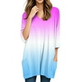 thumbnail image 5 of DENGDENG Plus Size Tunic Shirts for Women Summer V Neck 3/4 Sleeve Shirts for Leggings Boho Casual Tshirts Fashion Flowy Blouses Light Purple S, 5 of 7